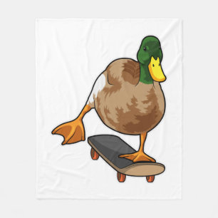 Couverture Polaire Canard comme patineur avec skateboard