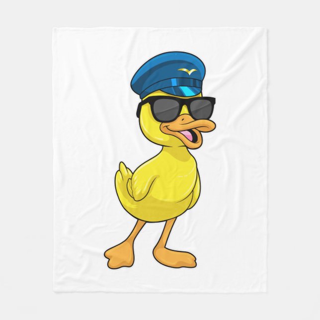 Couverture Polaire Canard comme pilote avec casquette pilote (Devant)