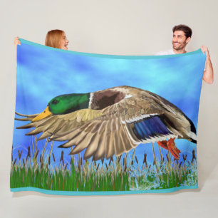 Couverture Polaire Canard de Mallard en vol