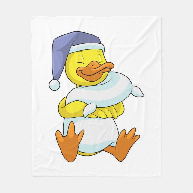 Couverture Polaire Canard dormant avec casquette (Devant)