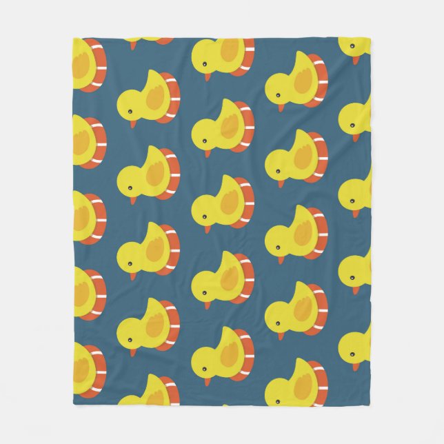 Couverture Polaire Canard en caoutchouc jaune, mignon, motif sans sou (Devant)
