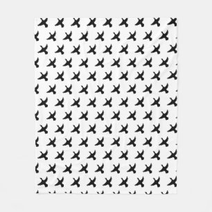 Couverture Polaire Canard volant moderne noir et blanc