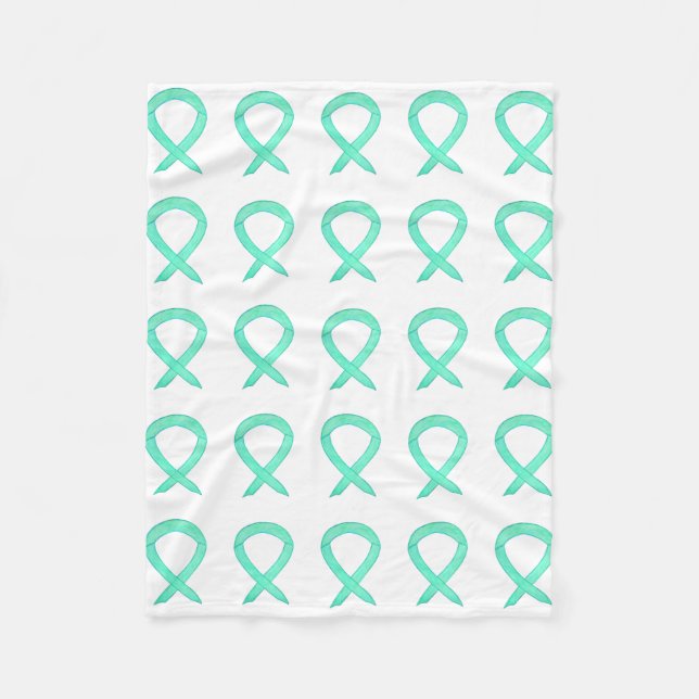 Couverture Polaire Cancer du foie Jade Sensibilisation Ruban Toison B (Devant)