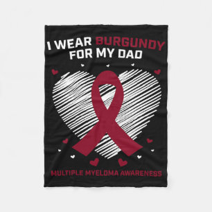 Couverture Polaire Cancer du sang Je porte le bordeaux Papa Myélome m