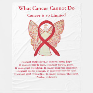 Couverture Polaire Cancer du Sang Rouge Sensibilisation Ruban Angel B