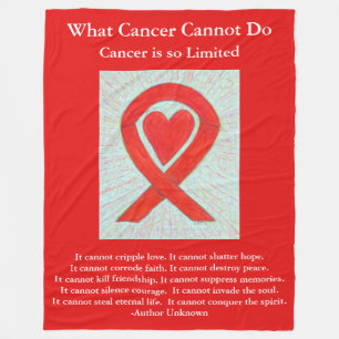 Couverture Polaire Cancer du Sang Rouge Sensibilisation Ruban Couvert