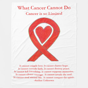 Couverture Polaire Cancer du Sang Rouge Sensibilisation Ruban Couvert