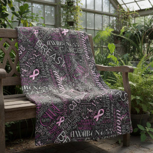 Couverture Polaire Cancer du sein Sensibilisation Mot Cloud ID261