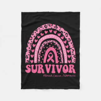 Couverture Polaire Cancer sensibilisation Rose Rainbow Survivante du 