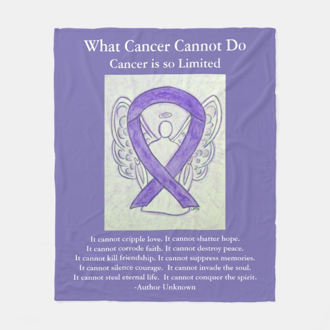 Couverture Polaire Cancer Sensibilisation Ruban Angel Soft Fleece Bla (Devant)