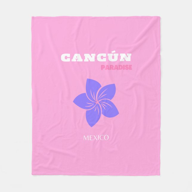 Couverture Polaire Cancun, Mexique, Rose, Preppy, Preppy Room (Devant)