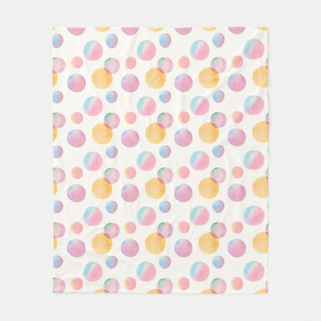 Couverture Polaire Candy Bubbles Cosy Fleece Blanche (Devant)