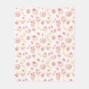 Couverture Polaire Candy rose Motif Blanche polaire