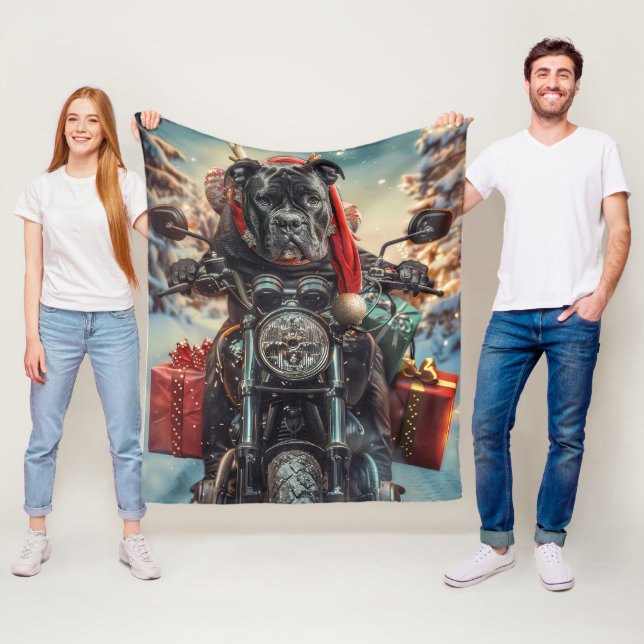 Couverture Polaire Cane Corso Chien équitation Moto Noël (En situation)