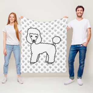 Couverture Polaire Caniche jouet blanc Chien de dessin animé mignon