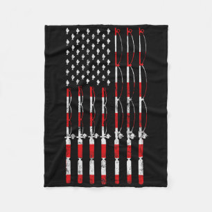 Couverture Polaire Canne à pêche américaine drapeau Usa patriotique p