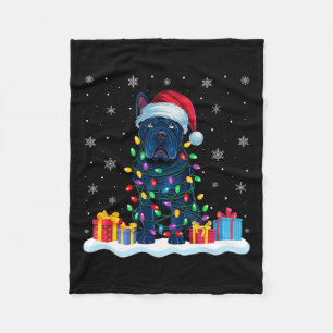 Couverture Polaire Canne Corso Chien Santa Chape Arbre de Noël Lumièr