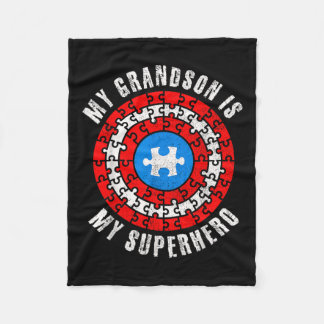 Couverture Polaire Capitaine Autisme Mon Petit-Fils Est Mon Superhéro
