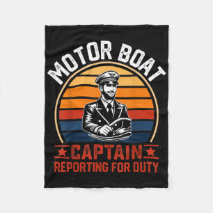 Couverture Polaire Capitaine de bateau à moteur drôle se présentant p