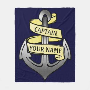 Couverture Polaire Capitaine de bateau personnalisable votre Ancre