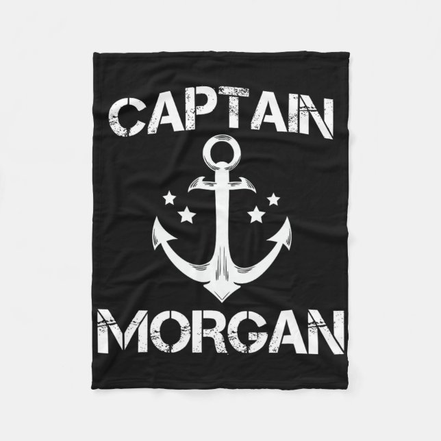 Couverture Polaire Capitaine Morgan Funny Anniversaire Nom de famille (Devant)