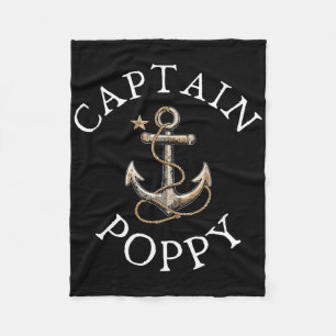 Couverture Polaire Capitaine Poppy Bateau Voile Ancre Vintage
