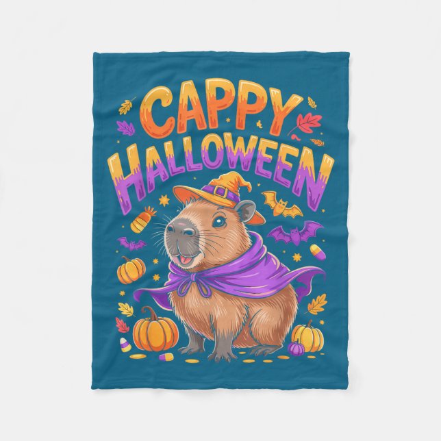 Couverture Polaire Cappy Halloween Capybara Witch  (Devant)