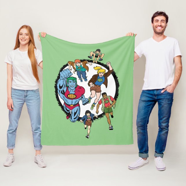 Couverture Polaire Captain Planet et les Planétètres Cercle Graphic (En situation)