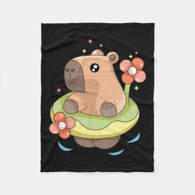 Couverture Polaire Capy Capybara Floatie Funny Xmas En Juillet Filles (Devant)