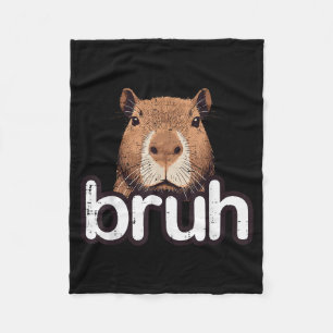 Couverture Polaire Capybara Bruh Drôle Capy Mème Rongeur Hommes Garço