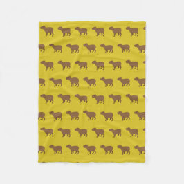 Couverture Polaire capybara jaune