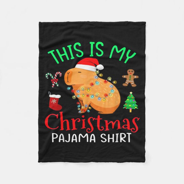 Couverture Polaire Capybara This Is My Christmas Pajama Capy Santa Me (Devant)