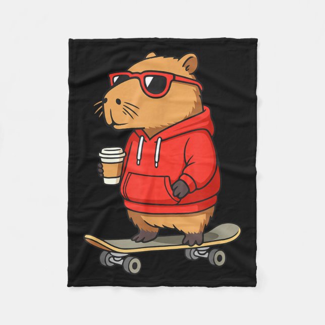 Couverture Polaire Capybara With Sungles Skater Capy  (Devant)