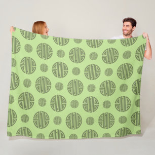 Couverture Polaire Caractère de longévité chinois Shou vert jade