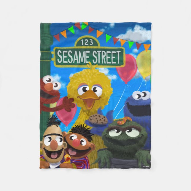 Couverture Polaire Caractères de rue Sésame | Scène de parti (Devant)