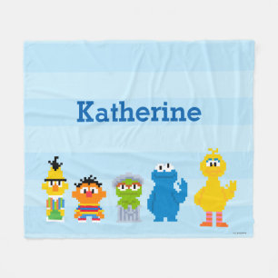Couverture Polaire Caractères Pixel Sesame Street   Ajouter Votre No