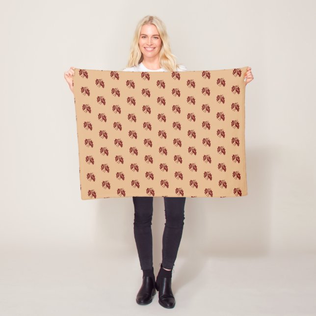 Couverture Polaire Caramel Automne Feuilles Automnes (En situation)