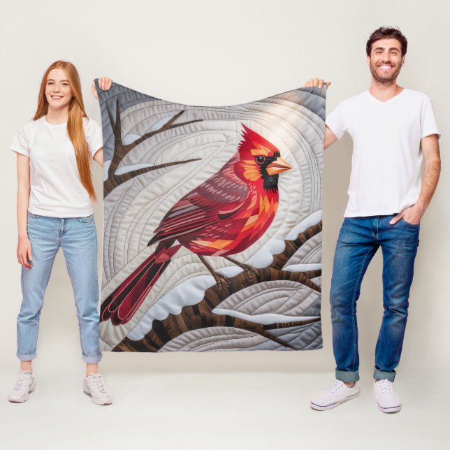 Couverture Polaire Cardinal Bird Fleece Blanket - Cardinal Rouge sur (En situation)