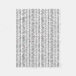 Couverture Polaire Cardinaux dans les bouleaux en gris clair