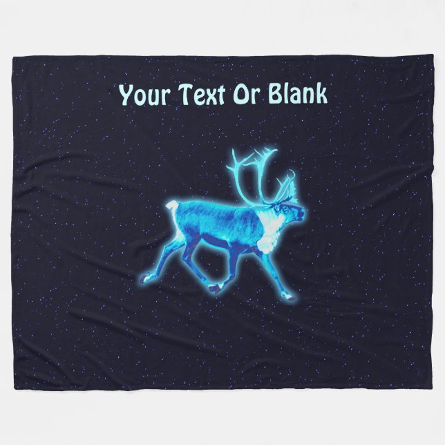Couverture Polaire Caribou bleu (rennes) (Devant (Horizontal))