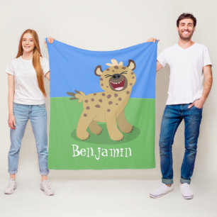 Couverture Polaire Caricature amusante hyena riant illustration