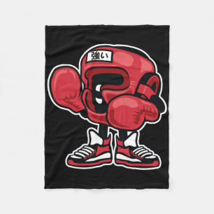 Couverture Polaire Caricature De Champion De Boxe Mignonne Et Unique