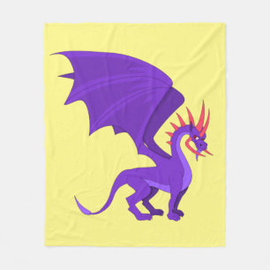 Couverture Polaire Caricature de dragon violet