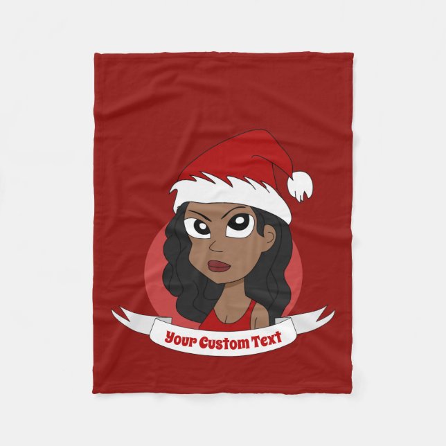 Couverture Polaire Caricature de Noël pour la jeune femme (Devant)