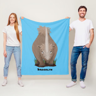 Couverture Polaire Caricature en élasmère de rhinocéros laineux