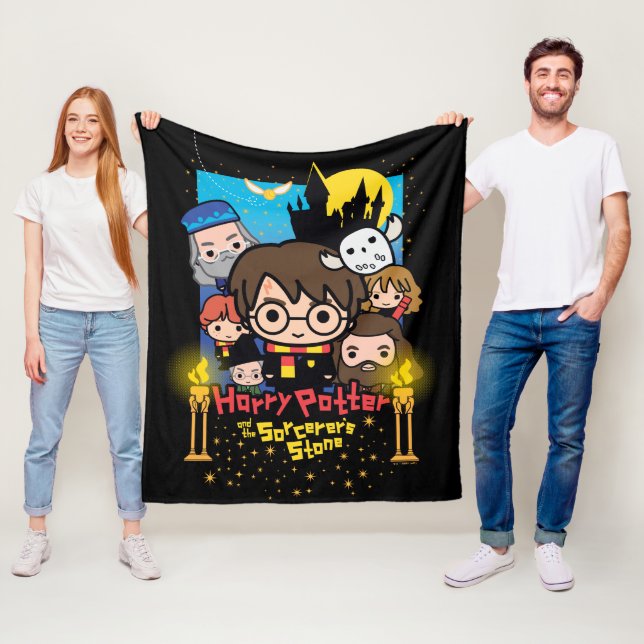 Couverture Polaire Caricature Harry Potter et la Pierre du Sorcier (En situation)