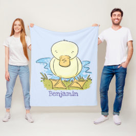 Couverture Polaire Caricature jaune mignon pour canard bébé