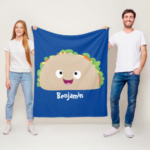 Couverture Polaire Caricature joli sourire taco dessin animé
