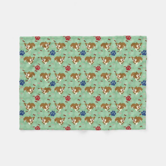 Couverture Polaire Caricature Pembroke Welsh Corgi (Devant (Horizontal))