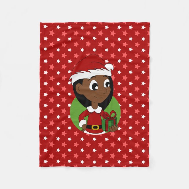 Couverture Polaire Caricature pour fille de Noël (Devant)